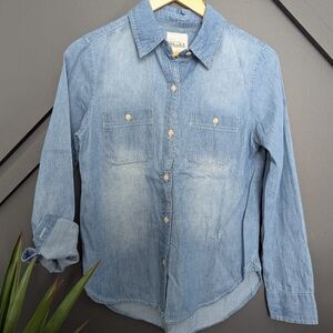Mudd Light Blue Denim Shirt, Size Small, Excellent Condition
